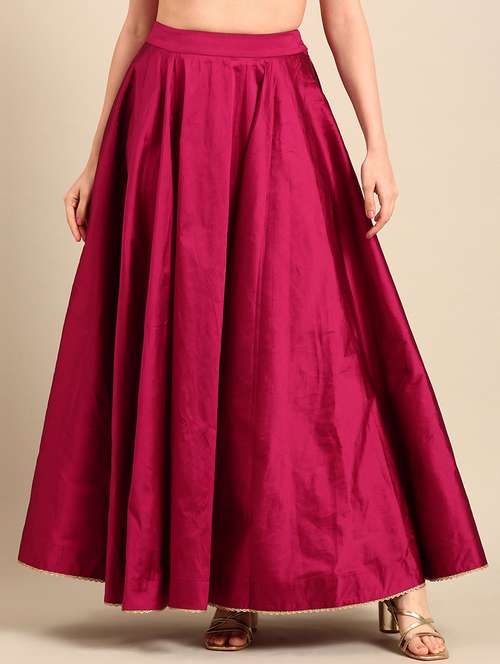 women mid-rise solid a-line skirt