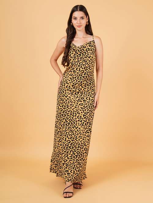 women beige polyester a-line dress - 21508316 -  Standard Image - 0