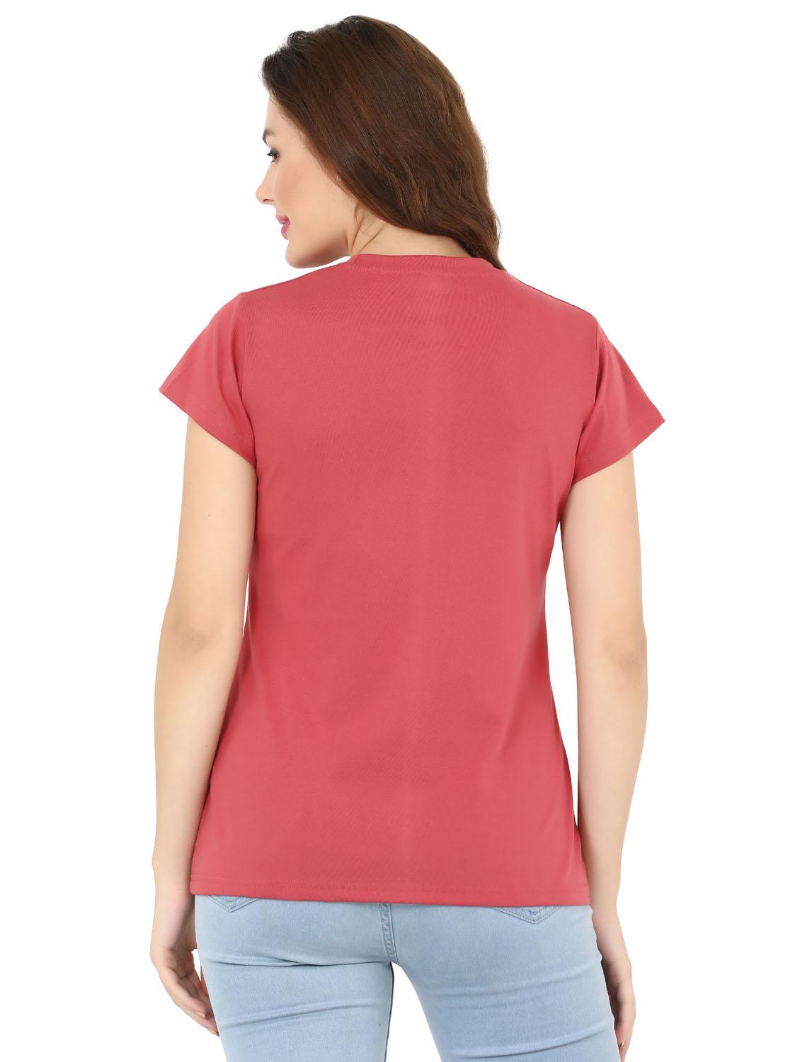 coral solid regular t-shirt - 21508358 - Standard Image - 3