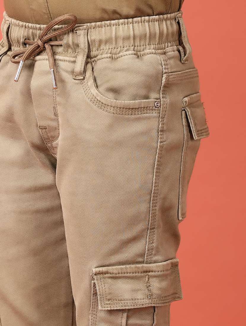 boys beige plain cargo - 21508403 -  Standard Image - 5