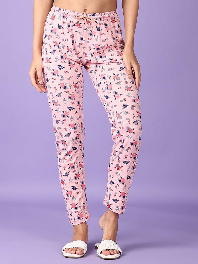 peach printed cotton pajama