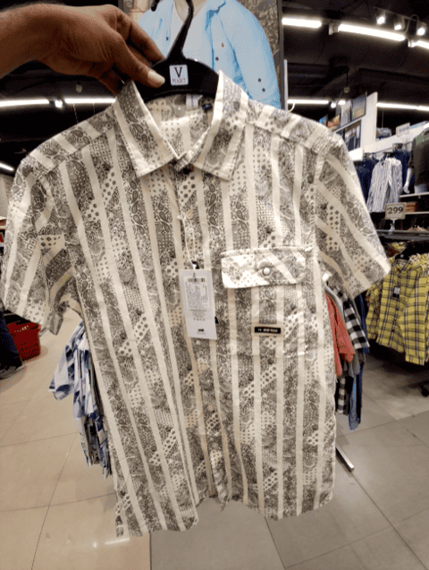 cream dobby casual shirt - 21508520 -  Standard Image - 0