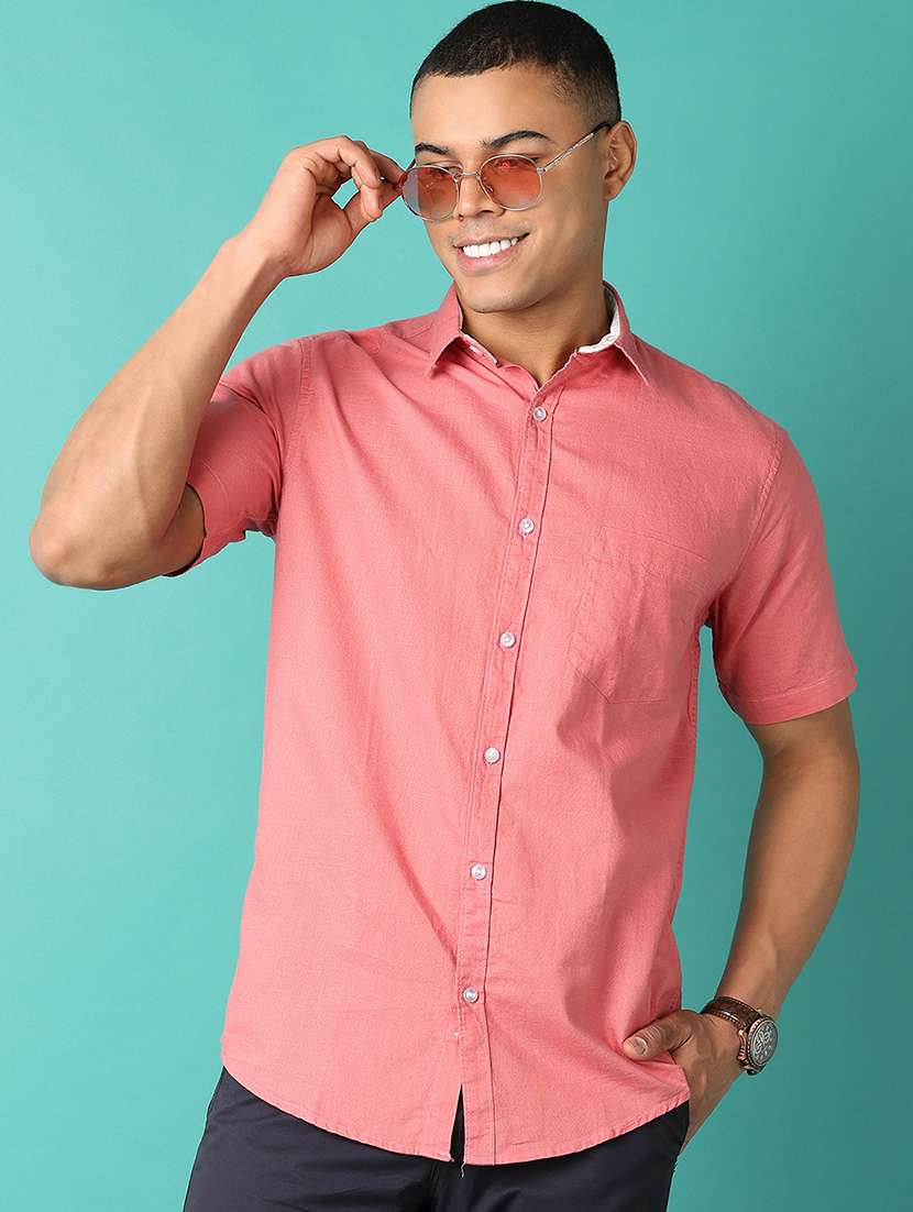 men collared solid  casual shirt - 21508533 -  Standard Image - 3