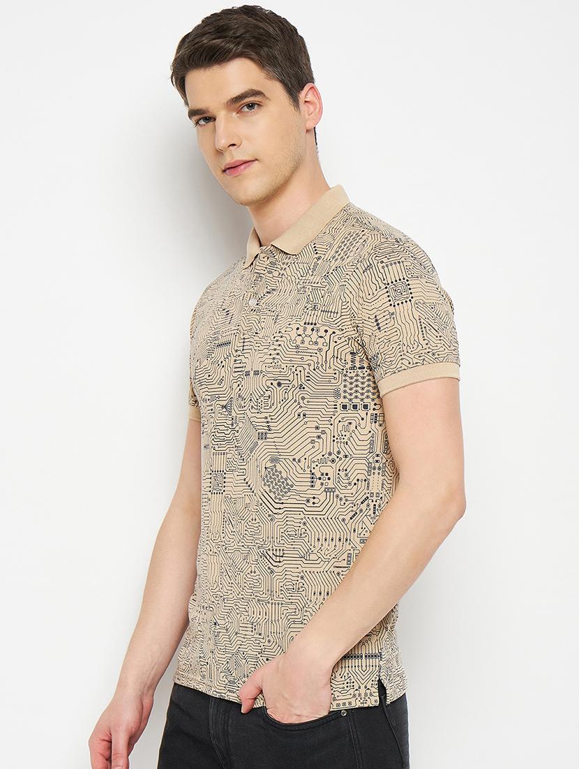men all over printed polo t-shirt - 21508715 -  Zoom Image - 0