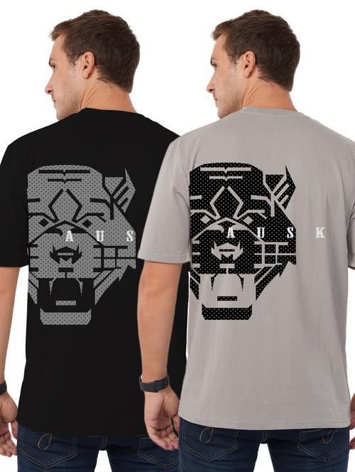 men pack of 2 front & back printed t-shirt - 21508755 - Standard Image - 0