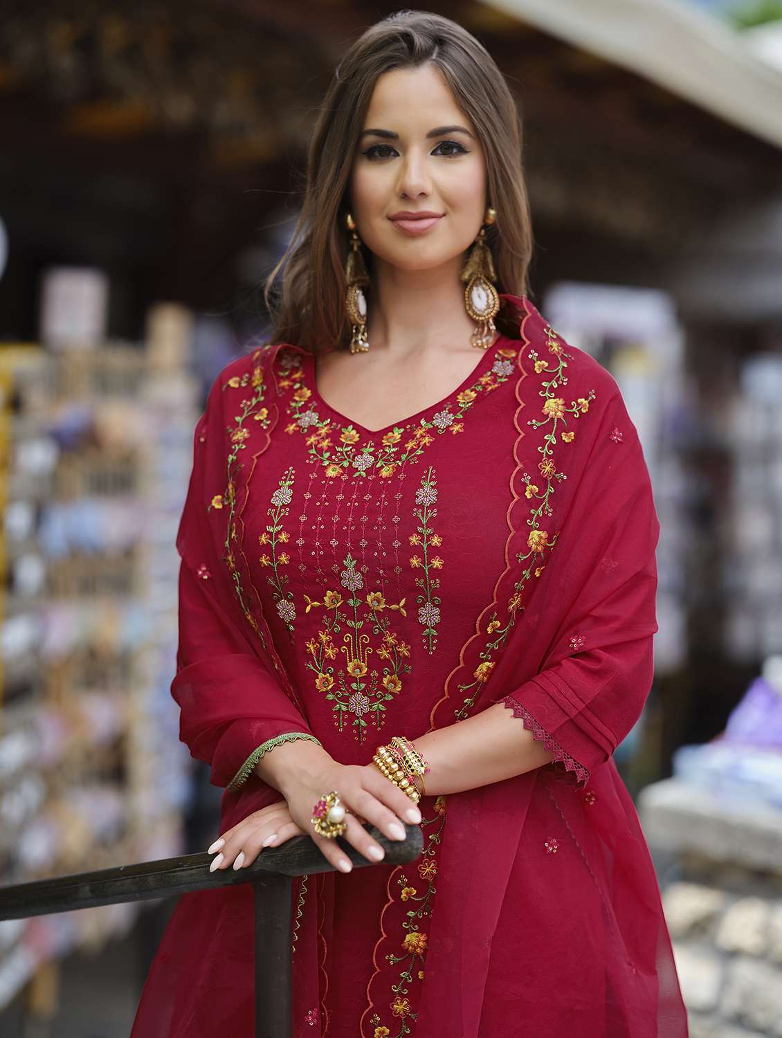 women embroidered dhoti kurta set with dupatta - 21508885 -  Standard Image - 3