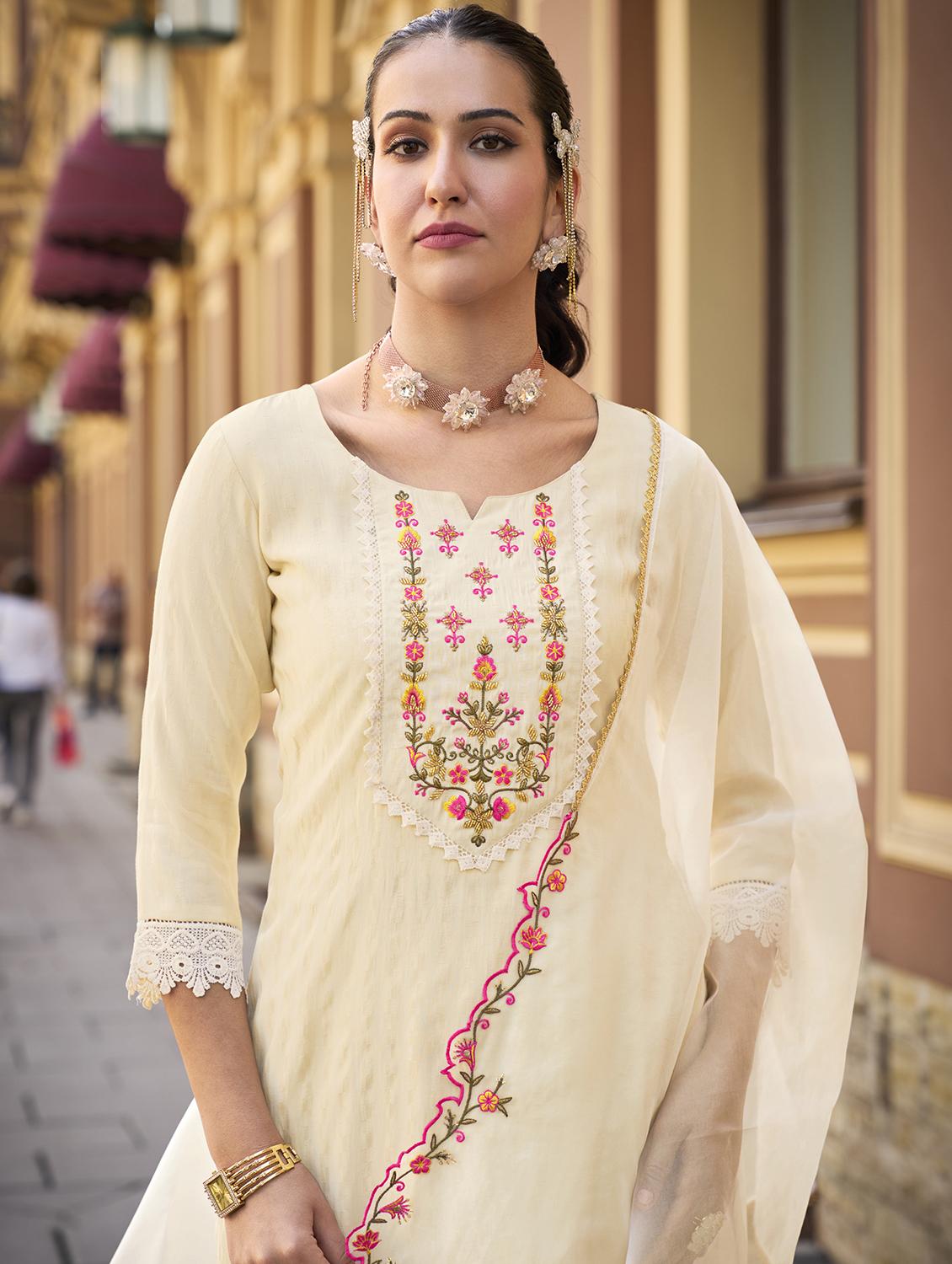 women three quarter sleeve kurta salwar with dupatta set - 21508903 - Standard Image - 3