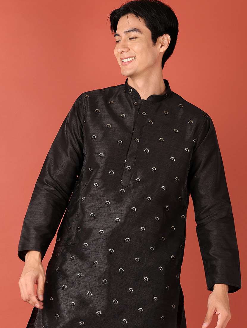 men sequin work kurta pyjama ethnic wear set - 21508981 -  Standard Image - 3