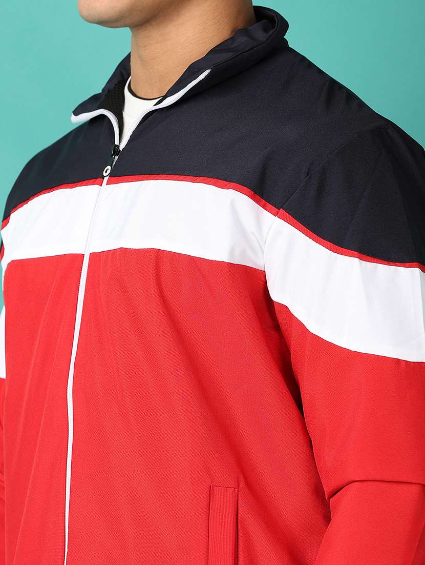 men long sleeves color block bomber jacket - 21508989 -  Standard Image - 5