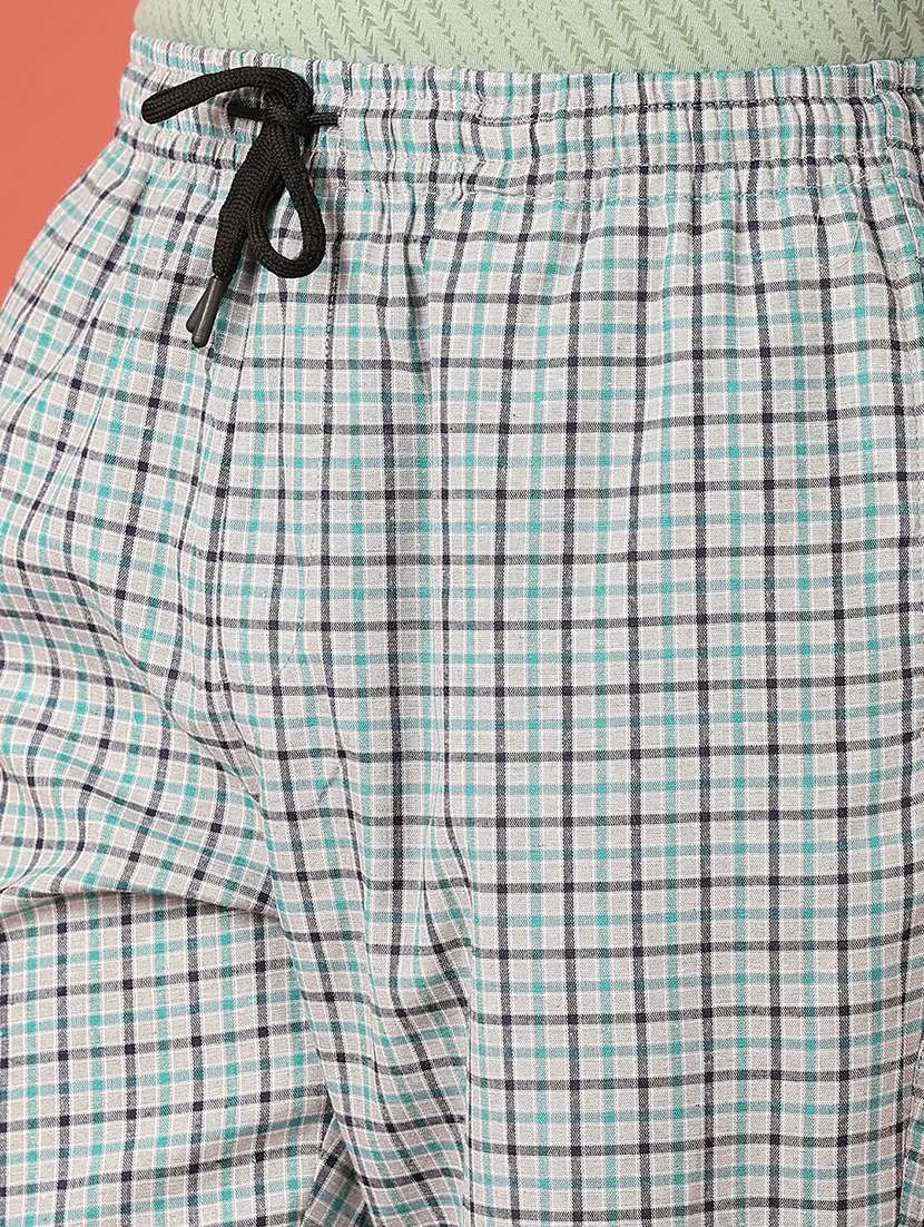 men grey checks regular fit pyjama - 21508990 -  Standard Image - 5