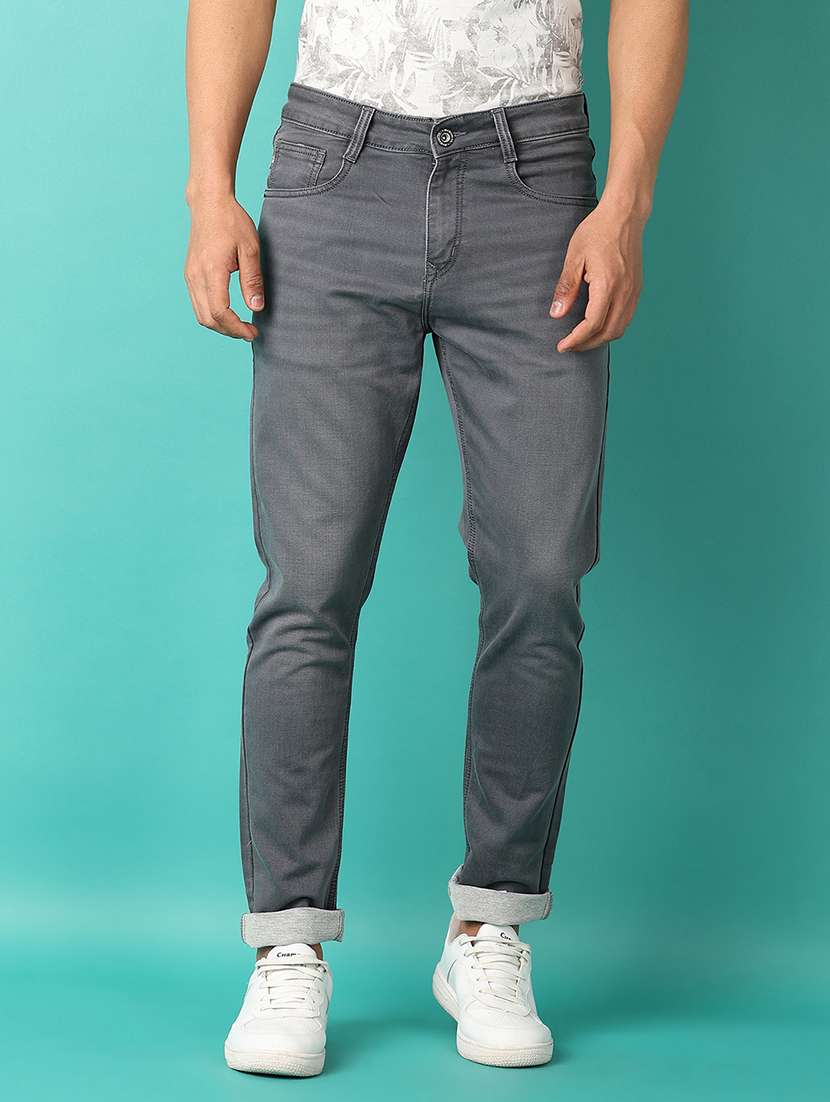 men grey plain jeans - 21509091 -  Standard Image - 3