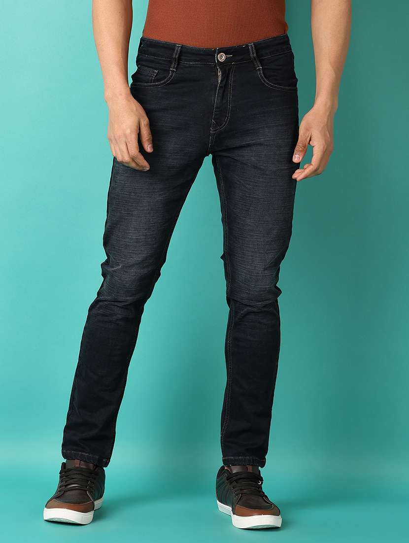 men blue plain jeans - 21509092 -  Standard Image - 3