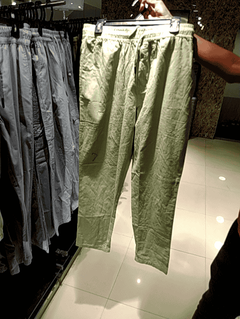 light green linen casual trousers - 21509094 -  Zoom Image - 0