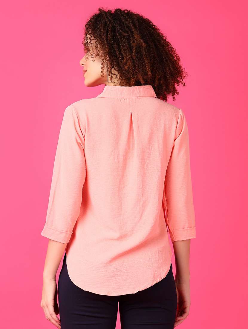 women solid shirt collar shirt - 21509097 -  Standard Image - 3
