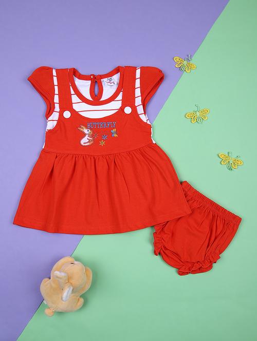 girls printed frock with bloomer set - 21509121 - Standard Image - 0