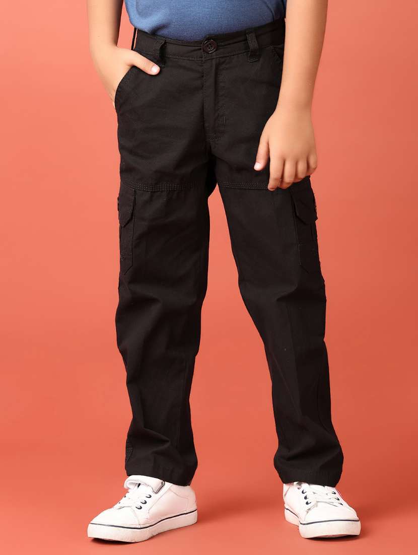 boys solid mid rise cargo