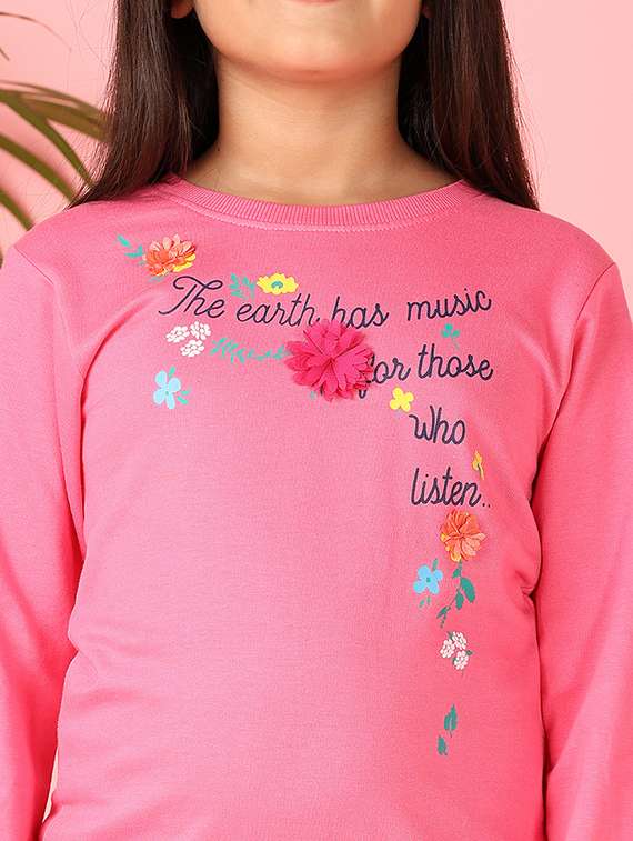 girls front print long sleeve tee - 21509469 -  Standard Image - 5