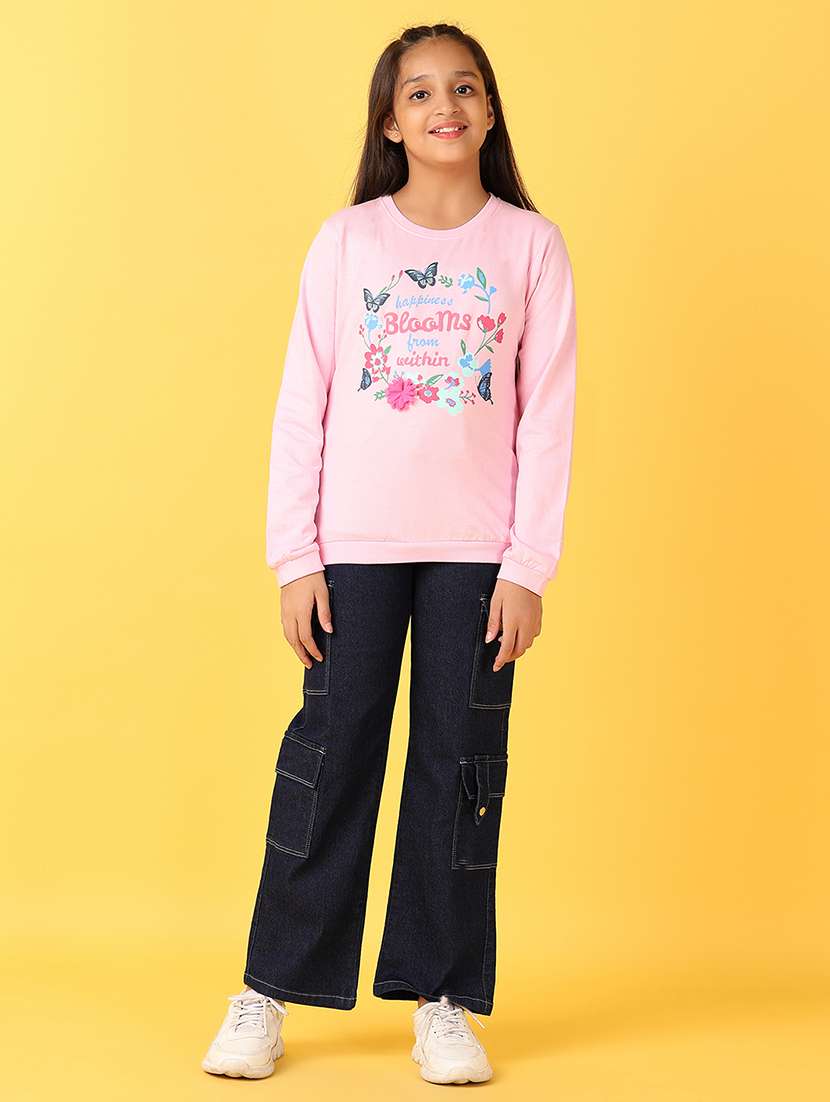 girls front print long sleeve tee - 21509470 -  Standard Image - 3