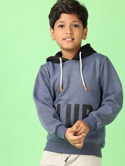 boys typographic long sleeve hooded sweatshirt - 21509479 -  Standard Image - 0