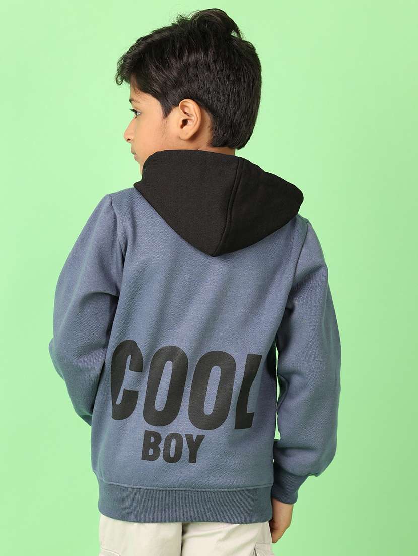 boys typographic long sleeve hooded sweatshirt - 21509479 -  Standard Image - 3