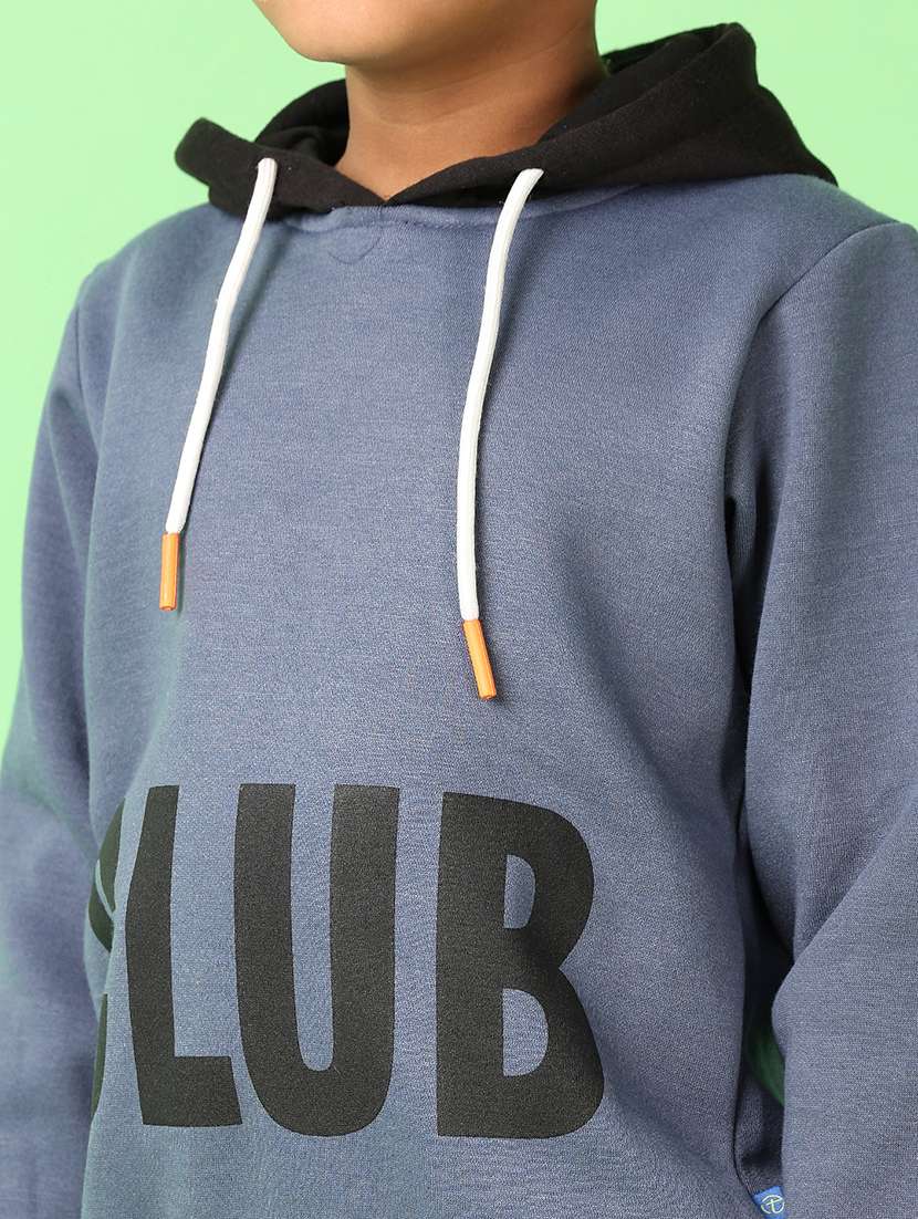 boys typographic long sleeve hooded sweatshirt - 21509479 -  Standard Image - 5