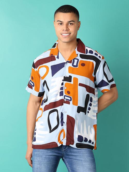 men collared printed casual shirt - 21509490 -  Standard Image - 0