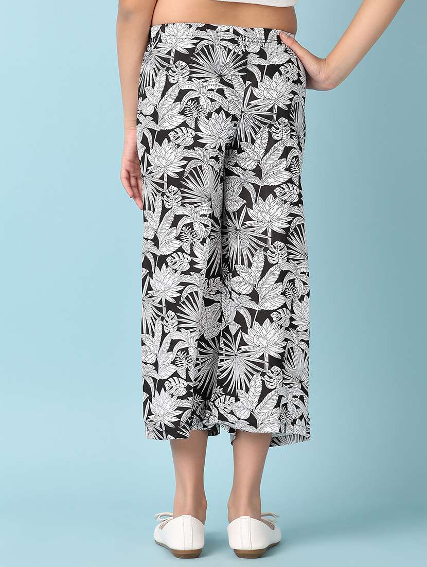girls black printed culottes - 21509502 -  Standard Image - 3