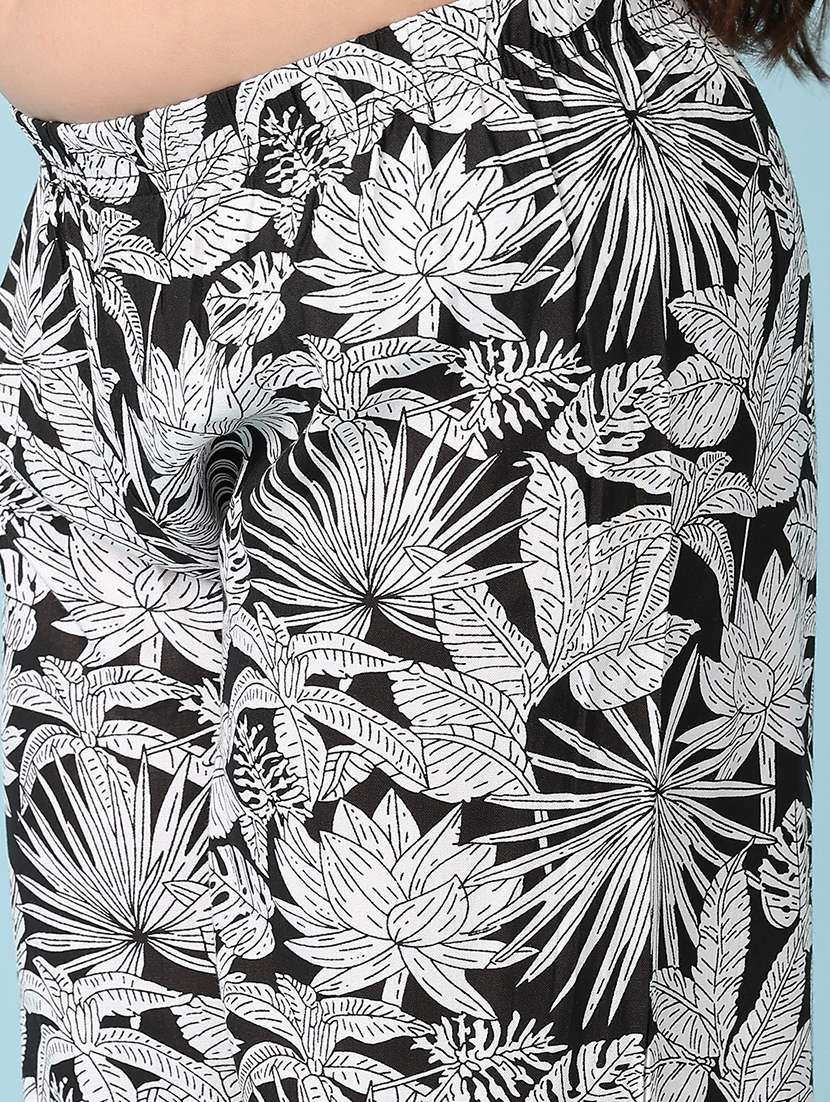 girls black printed culottes - 21509502 -  Standard Image - 5