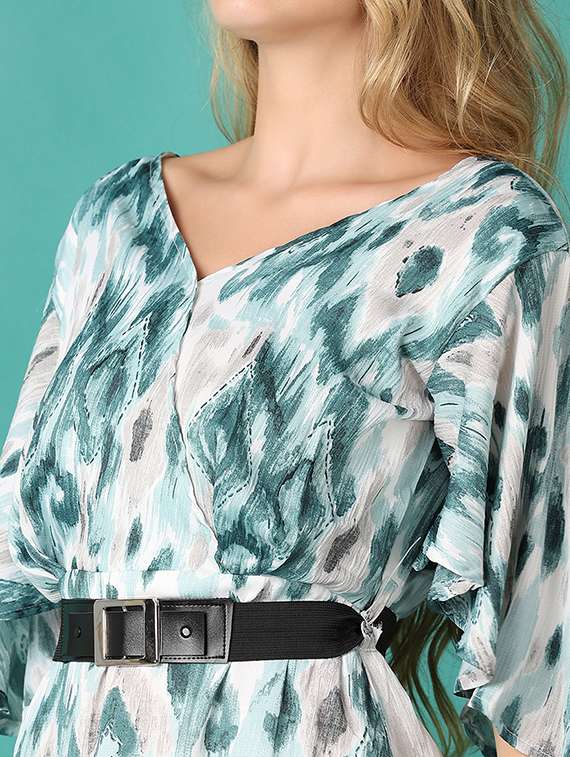 women printed v neck a-line dress - 21509503 -  Standard Image - 5