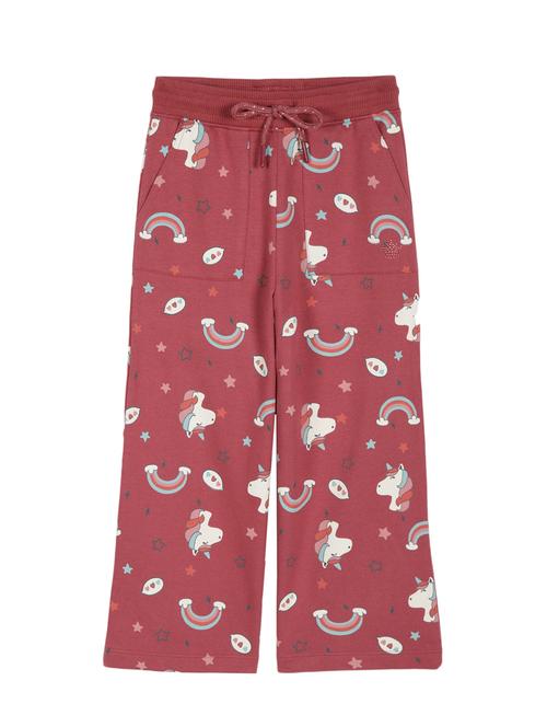 girls peach printed fur casual trouser - 21509941 - Standard Image - 0