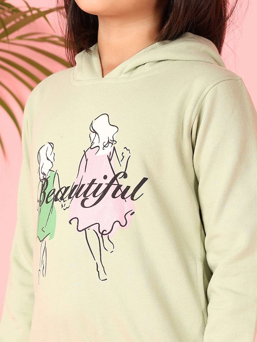 girls printed long sleeve hooded sweatshirt - 21509964 -  Standard Image - 5