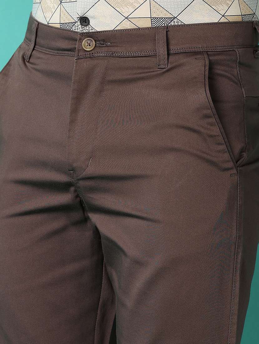 men mid-rise solid chinos casual trouser - 21509981 -  Standard Image - 5