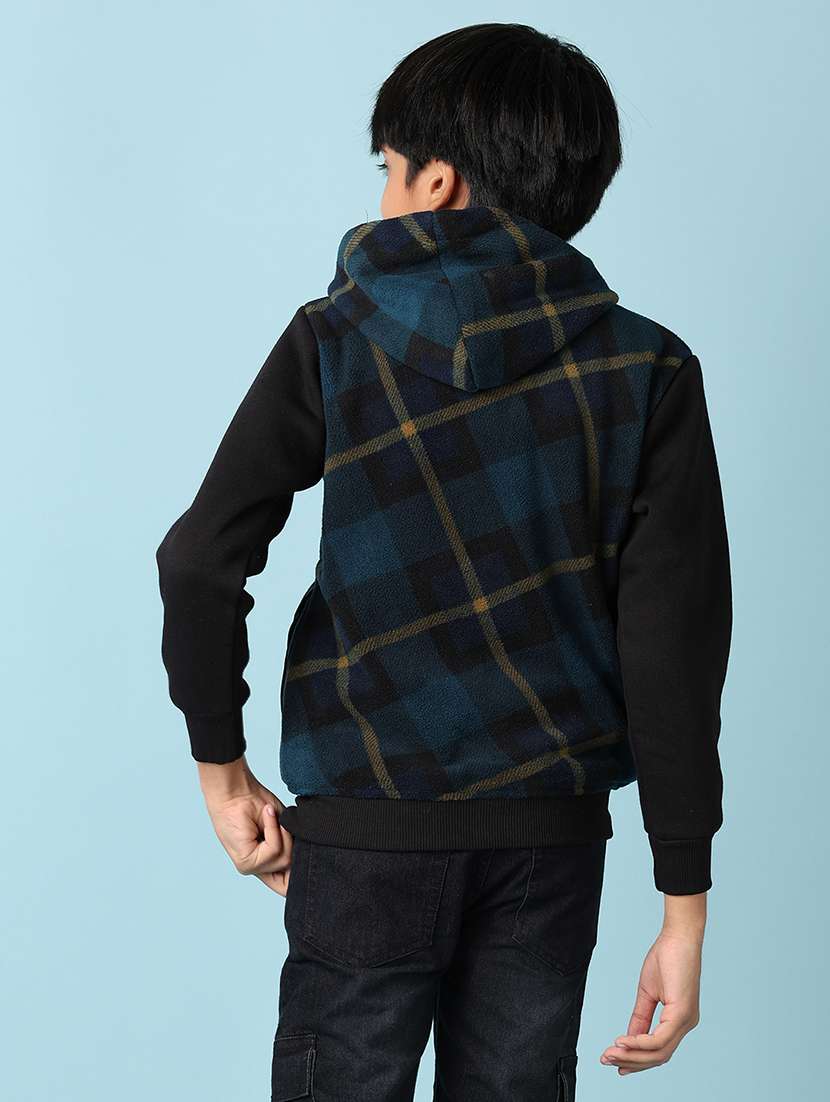 boys checkered long sleeve zipper sweatshirt - 21510009 -  Standard Image - 3