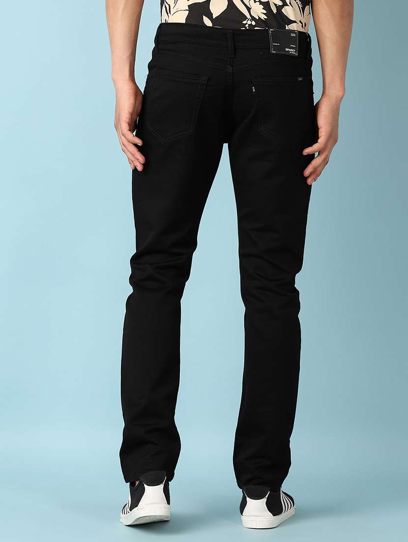men plain mid rise denim jean - 21510088 -  Standard Image - 3
