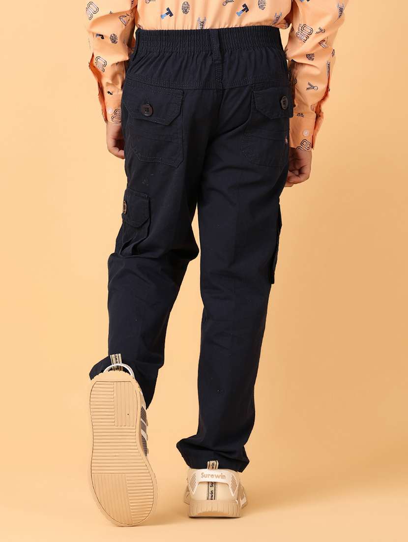 boys solid mid rise cargo - 21510103 -  Standard Image - 3