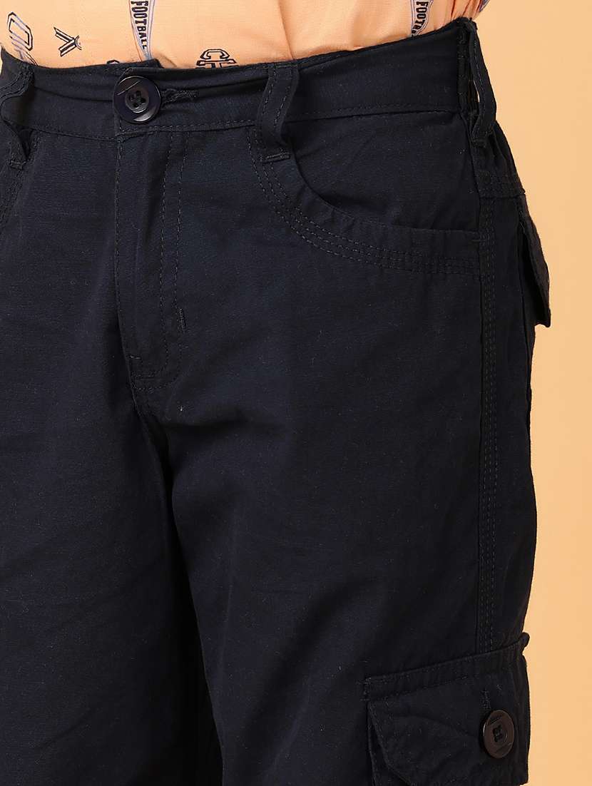 boys solid mid rise cargo - 21510103 -  Standard Image - 5