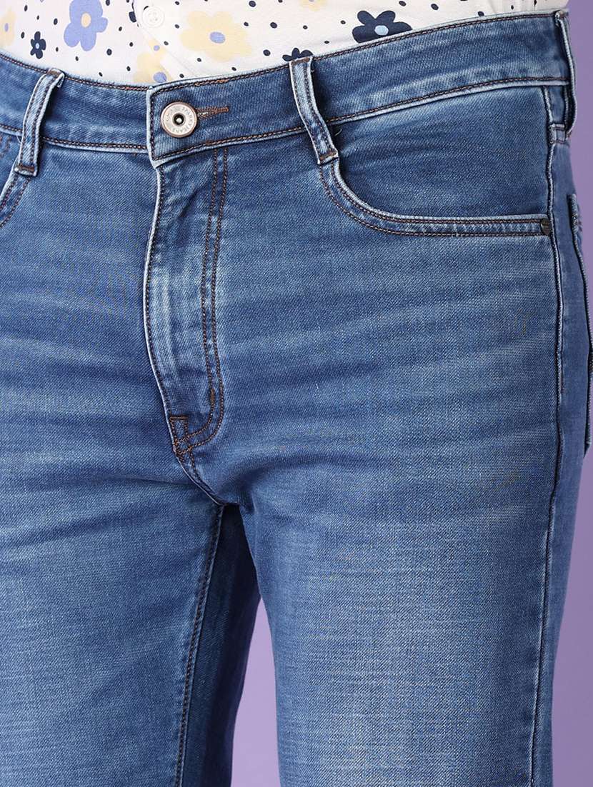 men solid mid rise straight fit jean - 21510133 -  Standard Image - 5