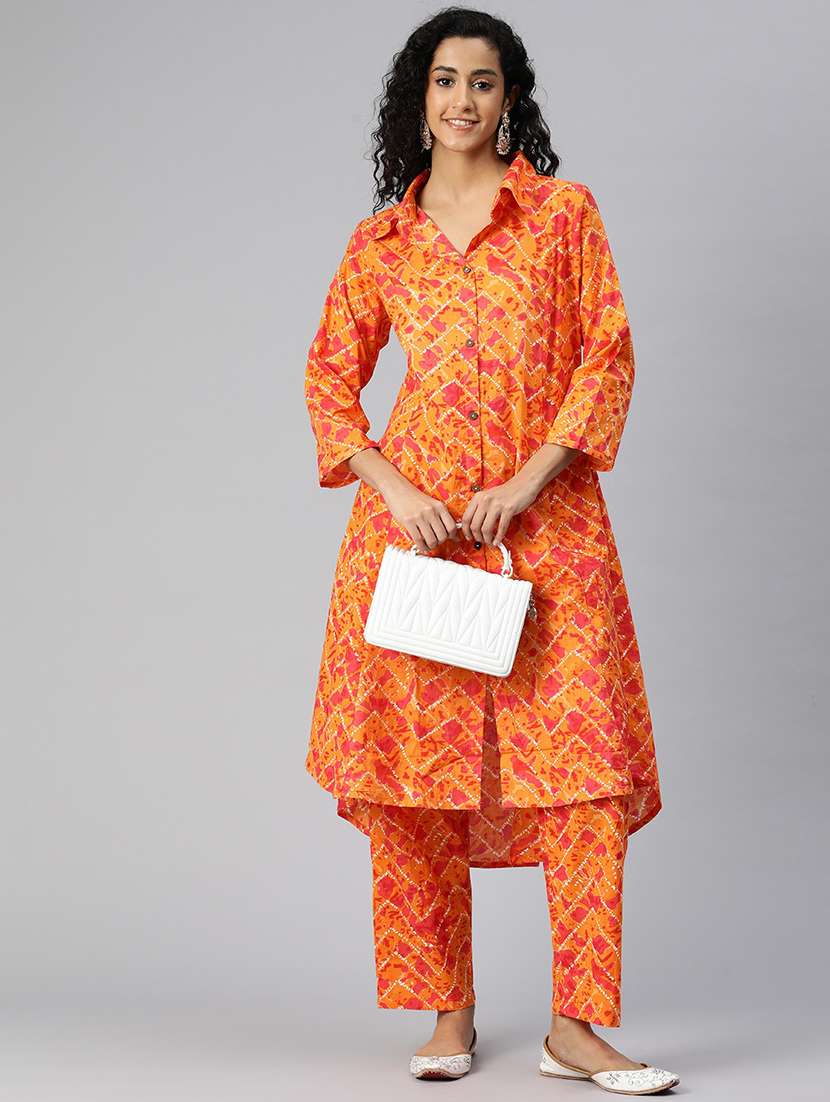 women shirt collar printed co-ord set - 21510319 -  Standard Image - 3