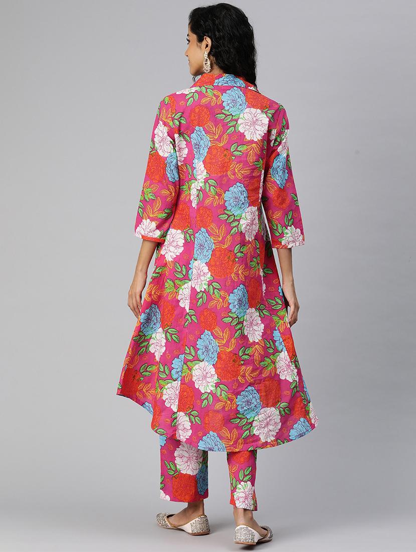 women shirt collar printed co-ord set - 21510320 - Standard Image - 3