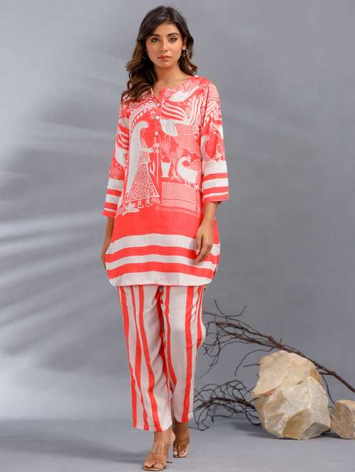 women orange co-ord set - 21510328 -  Standard Image - 0