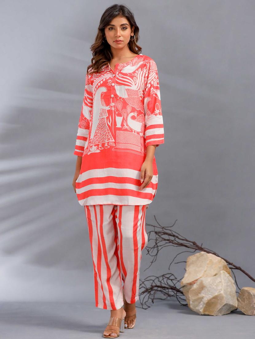 women orange co-ord set - 21510328 -  Zoom Image - 0