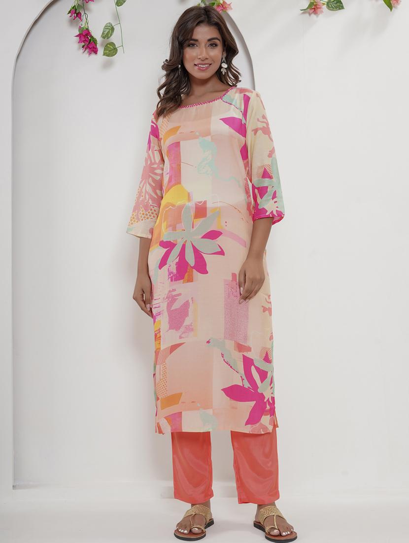 multicolored printed co-ord set