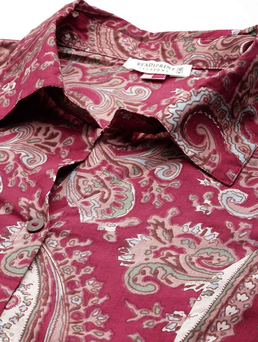 women shirt collar printed kurta pant set - 21510341 - Standard Image - 5