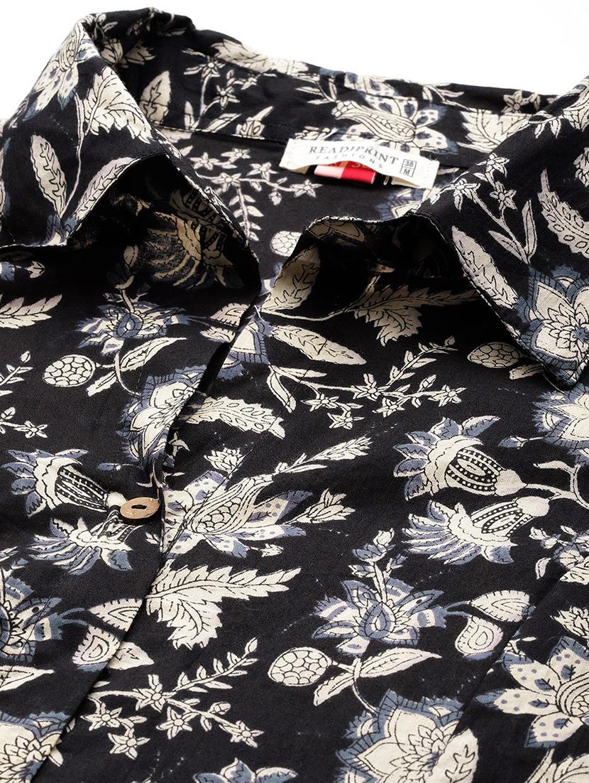 women shirt collar floral kurta pant set - 21510344 - Standard Image - 5