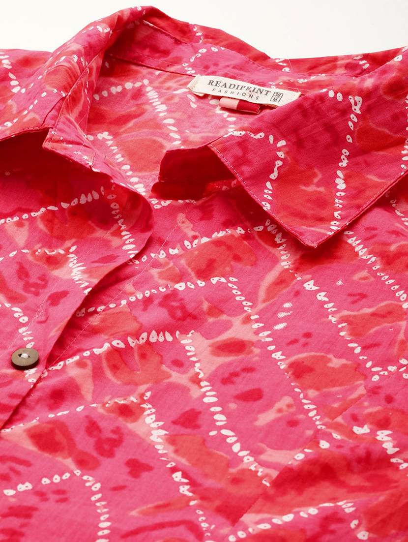 women shirt collar printed kurta pant set - 21510345 -  Standard Image - 5