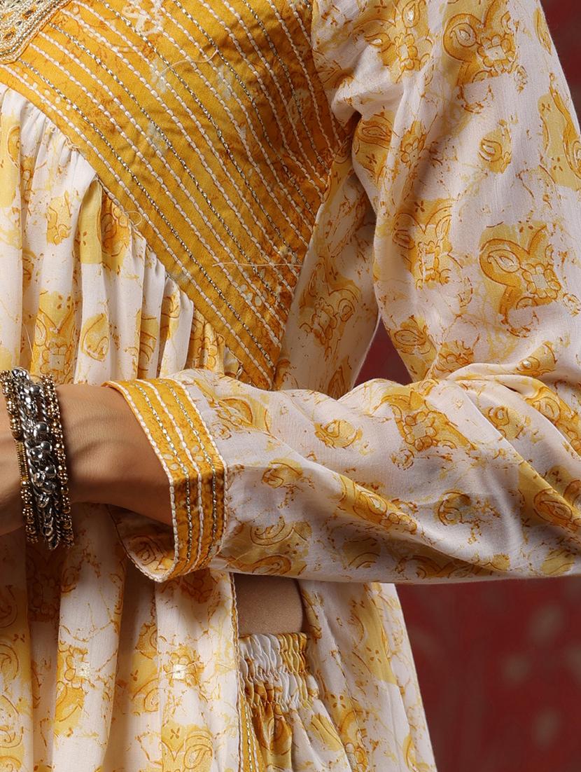 women v-neck printed kurta sharara set - 21510353 - Standard Image - 5
