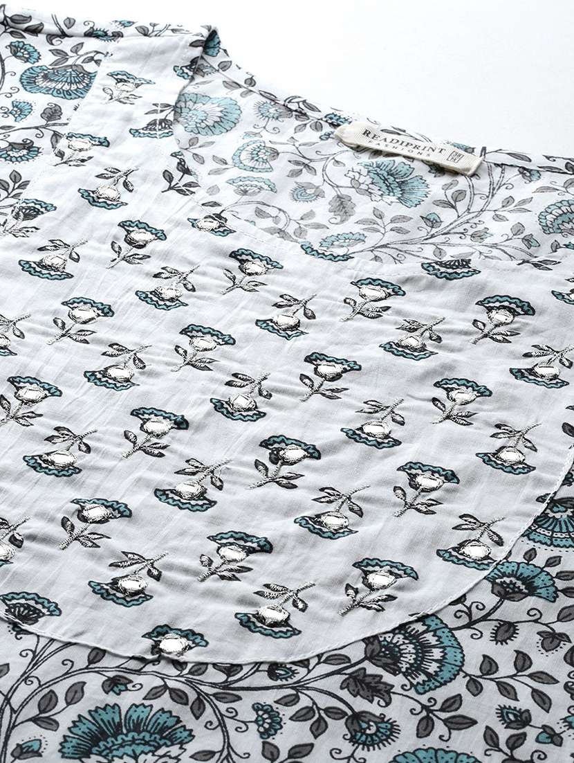 women round neck printed kurta pant set - 21510397 -  Standard Image - 5