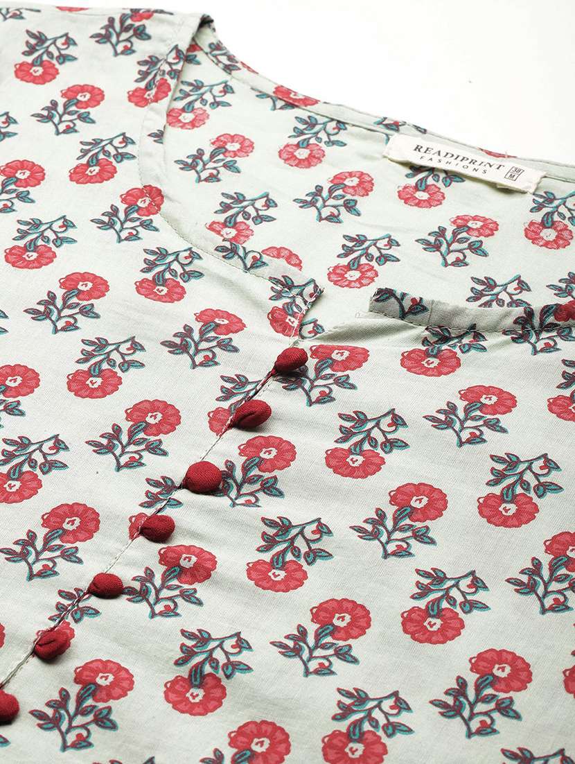 women round neck printed kurta pant set - 21510398 -  Standard Image - 5