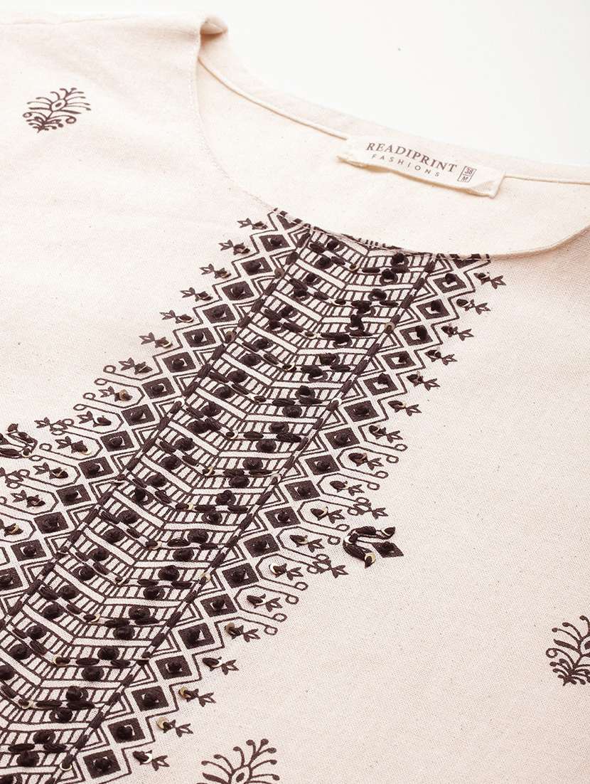 women off white embroidered kurta pant set - 21510403 -  Standard Image - 5