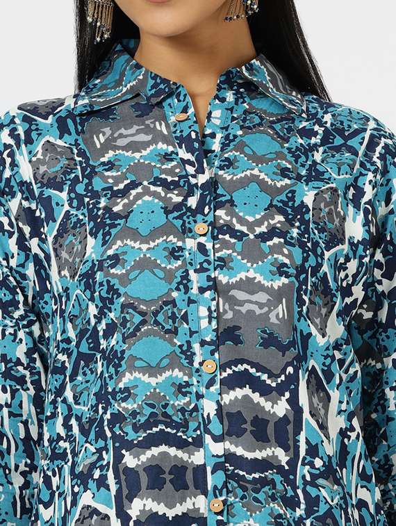 women printed three quarter sleeve kurta pant set - 21510550 - Standard Image - 5